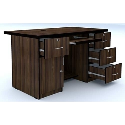 ASHJAY Executive Table with Both side pedestal unit