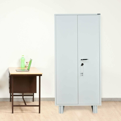 Nilkamal Almirah Steel shelving cabinet with partial wardrobe