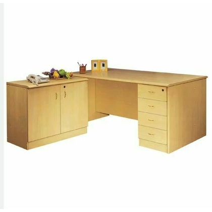 met-l-wood Executive Table with One side pedestal unit and E.R.U