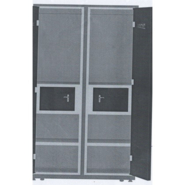 A GLOBIA CREATIONS Almirah Steel shelving cabinet with partial wardrobe