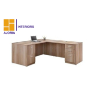 Ajoria Interiors Executive Table with Both side pedestal unit