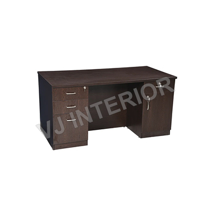 V J Interior  Executive Table with Both side pedestal unit