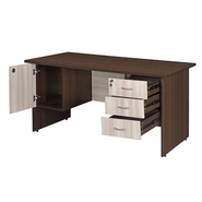 V J Interior  Executive Table with Both side pedestal unit