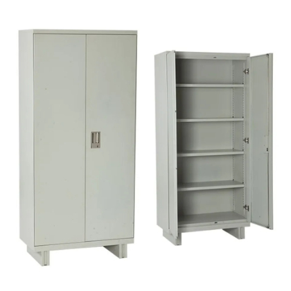 V J Interior  Almirah Steel shelving cabinet with partial wardrobe