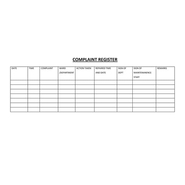 PRINTING OF COMPLAIN REGISTER