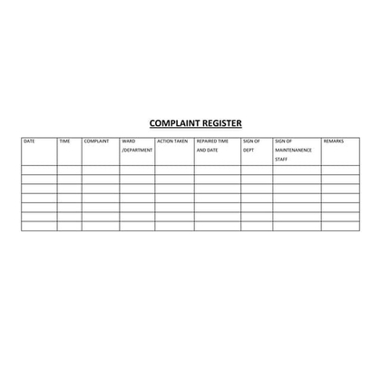 PRINTING OF COMPLAIN REGISTER