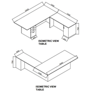 kings Furnishing  Executive Table with One side pedestal unit and E.R.U