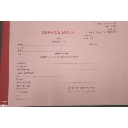 Unbranded SERVICE BOOK Diaries-printed-plain- register- 50 Pages