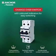 CHANGE OVER SWITCH 16 AMP, TWO POLE, 240V ANCHOR