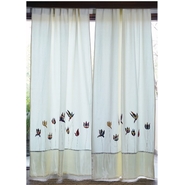 Decowindow Cotton Floral Door Curtains