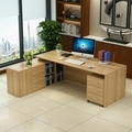 mc brown Executive Table with One side pedestal unit and E.R.U