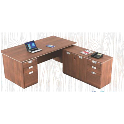 mc brown Executive Table with One side pedestal unit and E.R.U