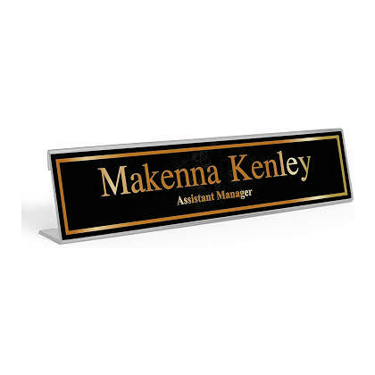 Desk Name Plate 15  x2   (Inc. Print)