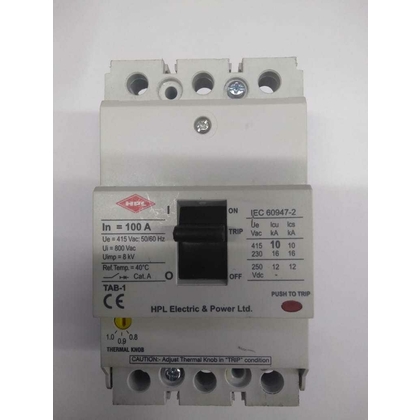 hpl 100A 3 Pole 16 KA Molded Case Circuit Breakers (Mccb)