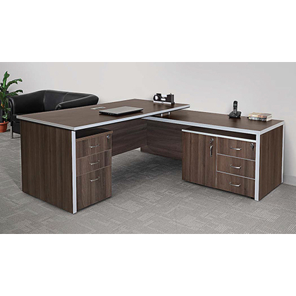 ML Office Solution Executive Table with One side pedestal unit and E.R.U