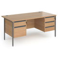 V J Interior  Executive Table with Both side pedestal unit