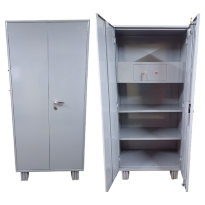 HP S Almirah Steel shelving cabinet with partial wardrobe