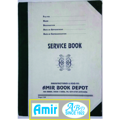 ABD SERVICE BOOK Diaries-printed-plain- register- 120 Pages